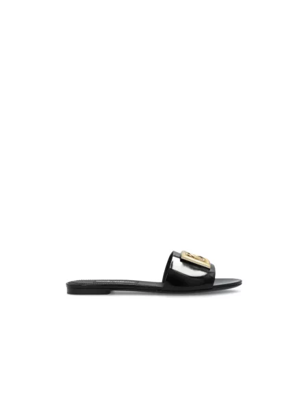 Klapki Dolce And Gabbana skórzane czarne