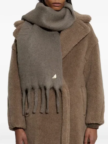 Fular Max Mara cu franjuri gri