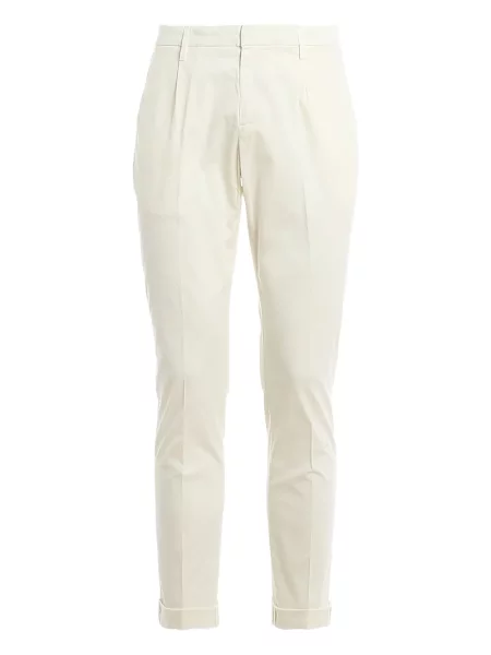 Pantaloni Dondup plisate alb