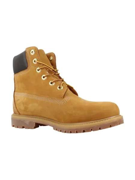 Botki Timberland skórzane na płaskim obcasie beżowe