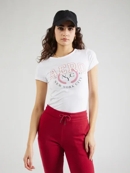 AÉROPOSTALE Tricou roșu / negru alb