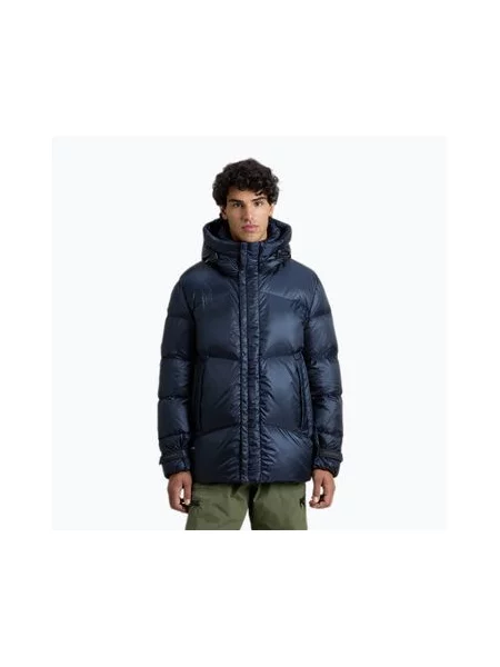 Меланжевый пуховик Woolrich синий