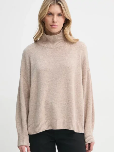 Pulover Gestuz za žene lagani s dolčevitom bež