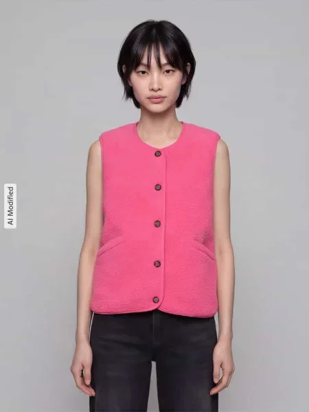 Kamizelka w stylu teddy w kroju regular fit model BABY' Only