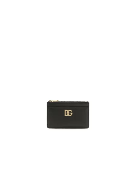 Portfel Dolce And Gabbana skórzany z logo czarny