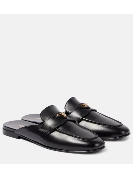 Кожени мюли Prada черно