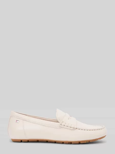 Mokasyny ze skóry welurowej Tommy Hilfiger białe