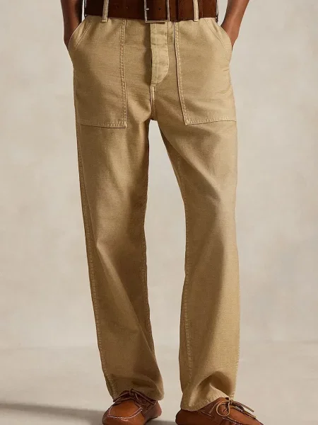 Polo Ralph Lauren pantaloni straight pentru femei din bej