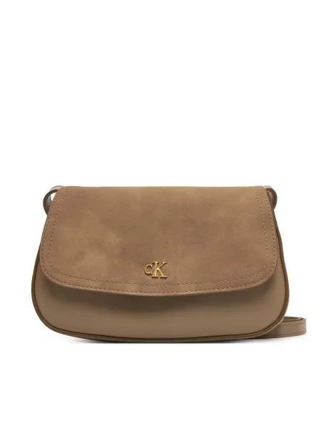 Calvin Klein Kabelka Ck Brushed Flap Camera Bag béžová