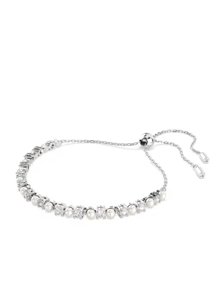 Bransoletka Swarovski z perełkami szara