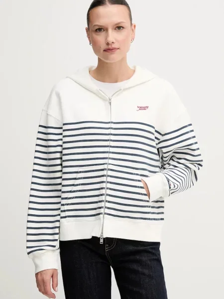 Tommy Jeans Bluză Script Logo Boxy Fit alb