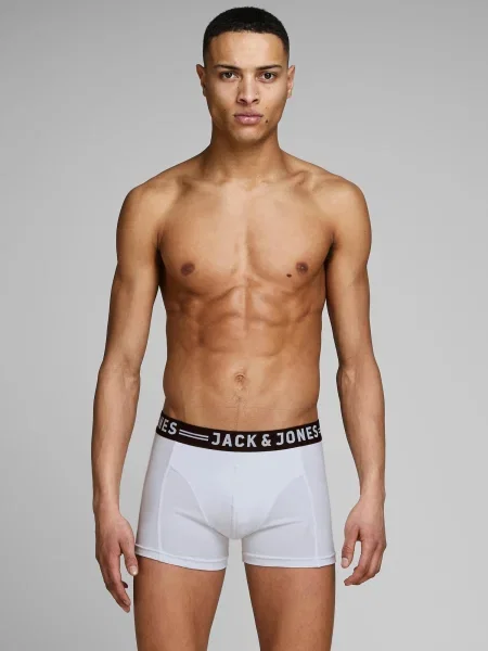 JACK & JONES Boksarice Sense pegasto siva / črna bela