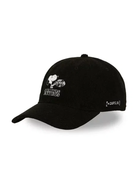 Capslab czapka z daszkiem sztruksowa x Peanuts czarna