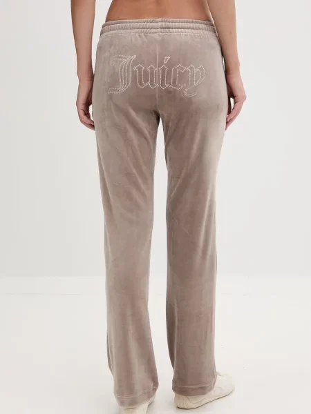 Welurowe legginsy Juicy Couture beżowe