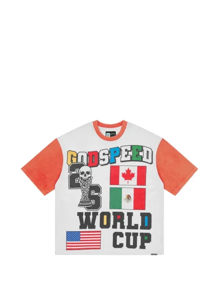 Tricou Godspeed cu imagine alb