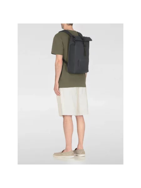 Plecak miejski Rains Rucksack Rolltop 17 l navy niebieski