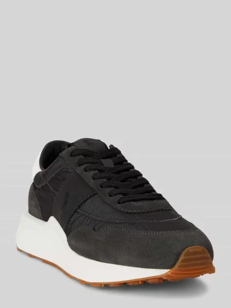Sneakersy Low z skóra bydlęca nappa z detalami z logo Polo Ralph Lauren czarne