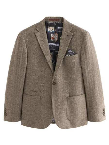 Next Sacou maro închis / taupe gri