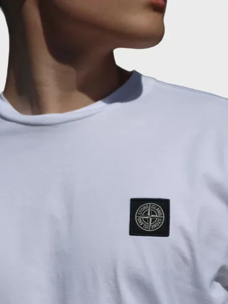 Футболка Stone Island з камінням біла