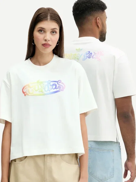 Тениска Adidas Originals с принт бяло