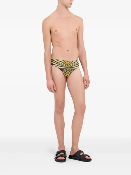 Slip de baie Roberto Cavalli cu imagine negru