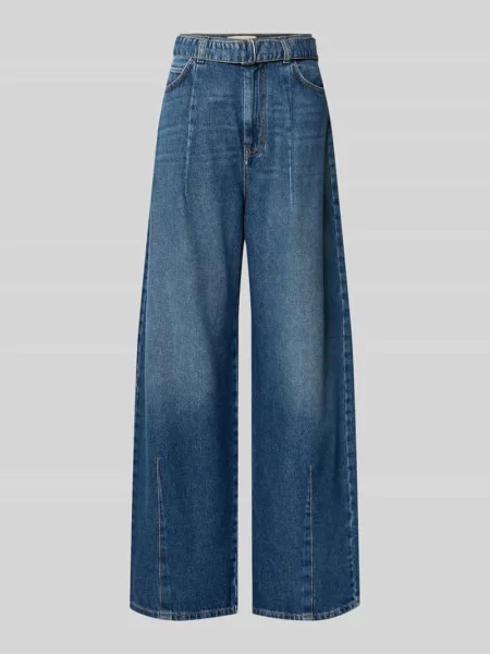 Jeansy typu barrel z czystej bawełny model MADIA' Weekend Max Mara niebieskie