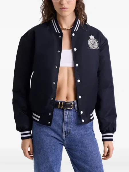 Яке тип бомбър Sporty & Rich бродирано синьо