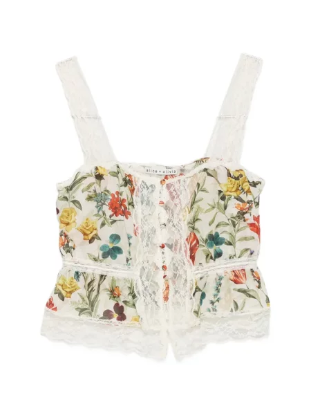 Bluză Alice + Olivia cu model floral cu imagine din dantelă