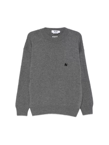 Sweter Msgm wełniany szary