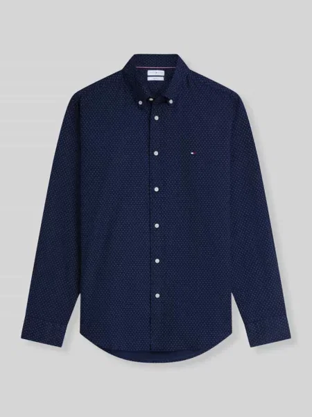 Koszula casualowa o kroju regular fit z czystej bawełny Tommy Hilfiger granatowa