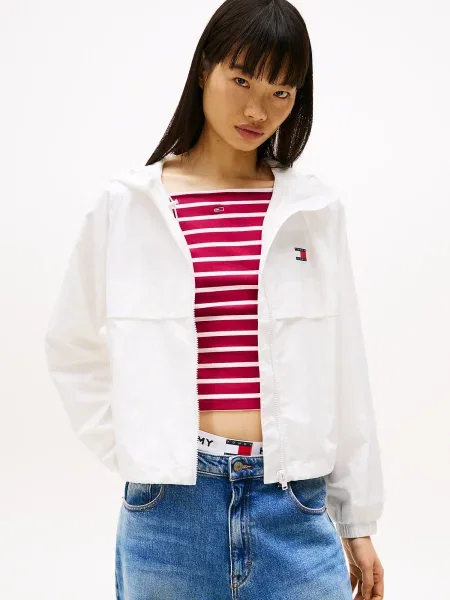 Tommy Jeans Jakna protiv vjetra Essential bijela