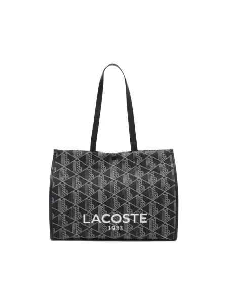 Shopperka Lacoste żakardowa czarna