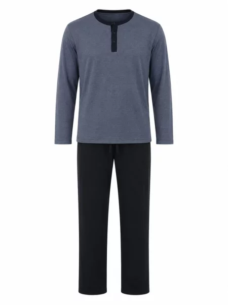 Zd ZERO DEFECTS Pijama lungă Modal Leios bleumarin