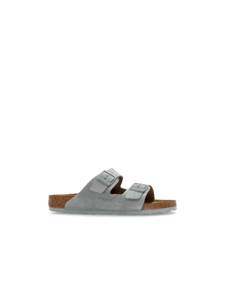 Klapki Birkenstock skórzane zielone