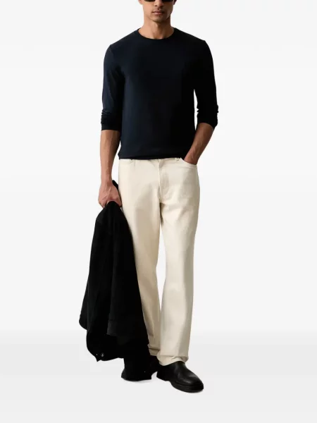 Lung tricou Trussardi cu broderie albastru