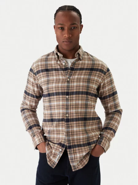 Jack & Jones Premium Košulja JPRBLUBARKLEY / mornarsko plava / bijela bež