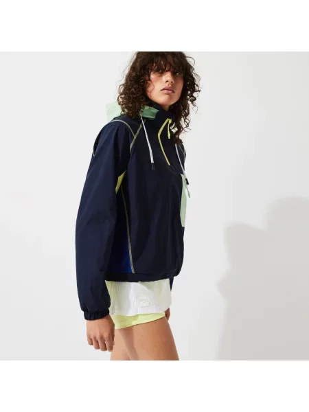 Lacoste Sweter Z Kolorowymi Akcentami granatowy