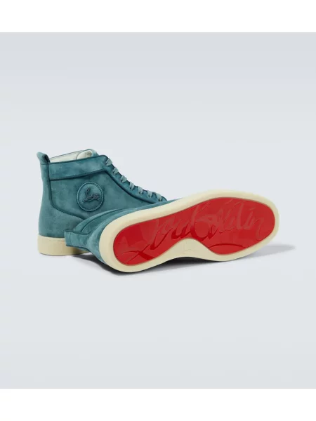 Sneakerși Christian Louboutin din piele de căprioară albastru