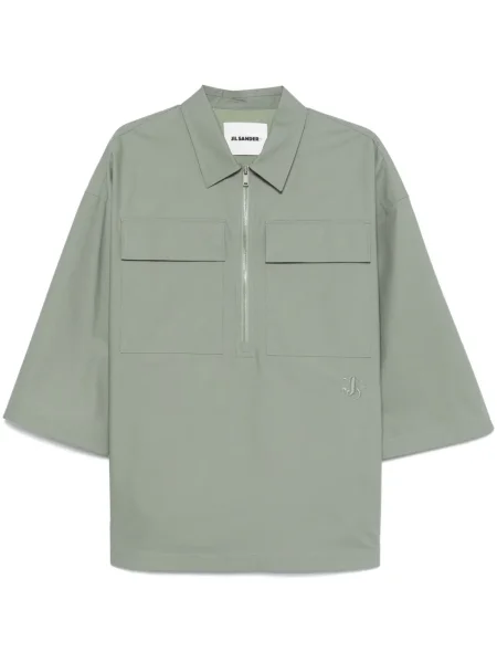 Cămașă Jil Sander cu broderie verde