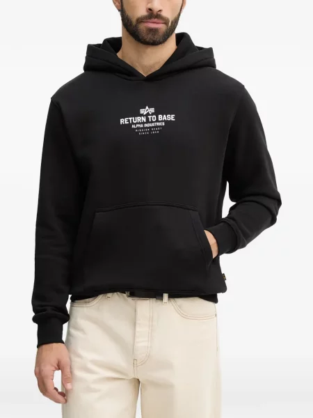 Hanorac cu glugă Alpha Industries negru