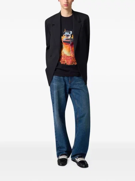 Tricou Msgm cu broderie negru