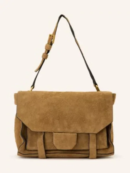 AllSaints torebka nubukowa URSA brązowa