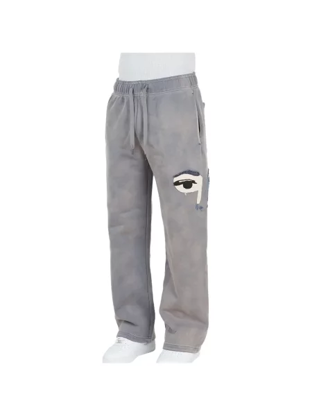 Pantaloni Kidsuper cu imagine alergare gri