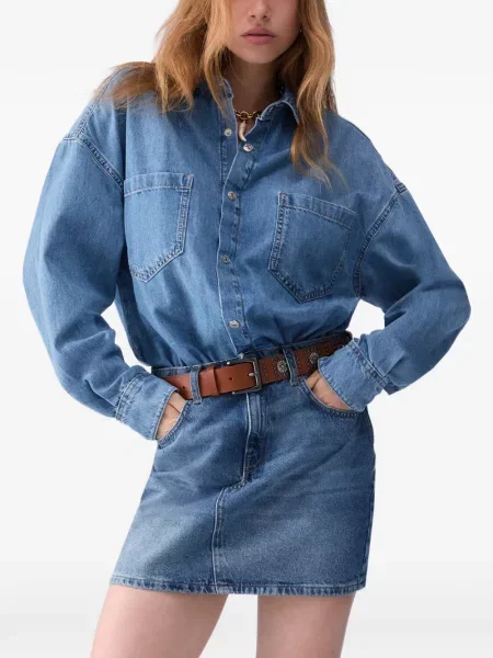 Scurt cu centură rochie din denim Liu Jo albastru