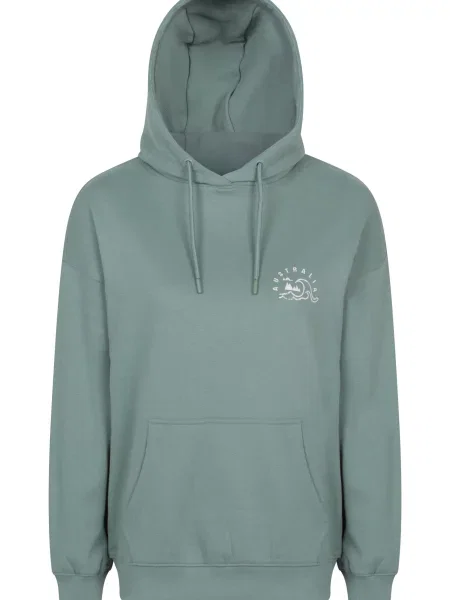 Bluza z kapturem Australia o luźnym kroju Green zielona