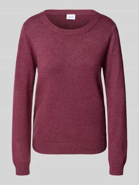 Sweter z dzianiny z okrągłym dekoltem model ‘Viril’ Vila