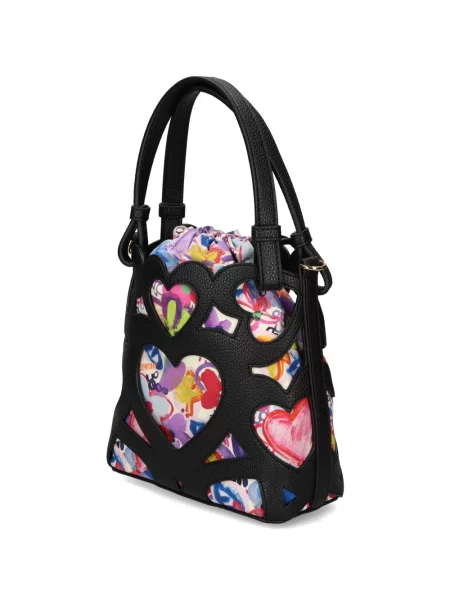 Чантичка Love Moschino със сърца черно