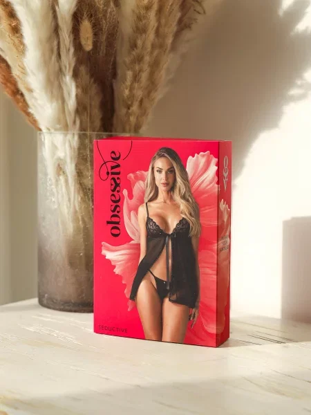 Комплект: бэби-долл и трусики Blomentis_babydoll_&_thong чорний