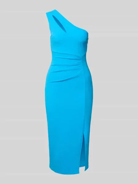 Sukienka koktajlowa z cekinowym obszyciem Lipsy niebieska