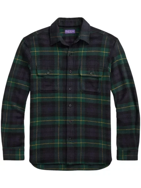 Cămașă Ralph Lauren Purple Label în carouri albastru